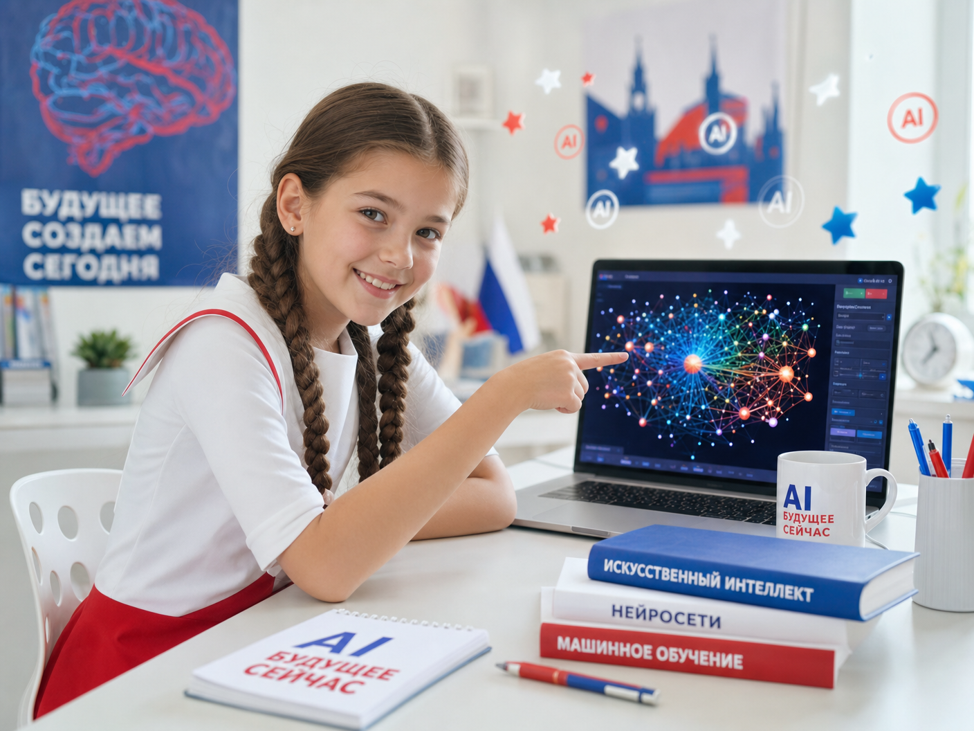 Ребёнок изучает нейросети