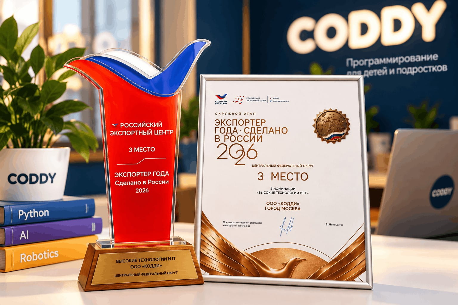 CODDY — 3 место в премии «Экспортер года. Сделано в России — 2026»